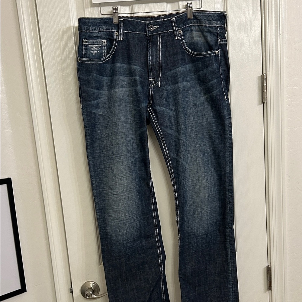 Buffalo David Bitton Men's Dark Blue Straight Jeans
